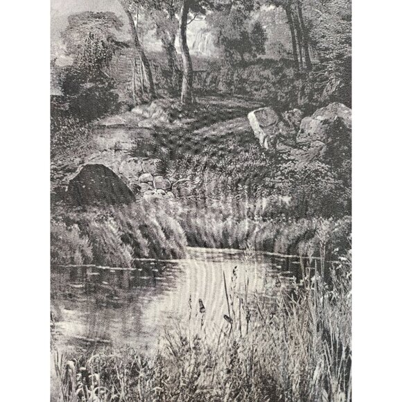 BCBGMaxAzria Silk Addy Blouse Sz. Small Landscape Print Artsy Art To Wear B&W - Picture 4 of 12